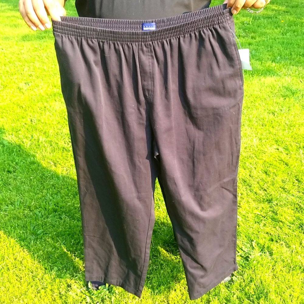 🇺🇦 Pull on Pants Black Trousers Size XXL New